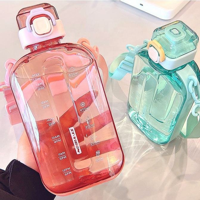 Popular Reusable 750ml Gym Sport Notebook Drinking Square Plastic Flat Water Bottle - photo 3
