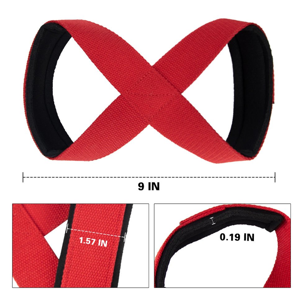 PEMSHENG 8 Shape Workout Pull up Gym Fitness Padded Figure 8 Straps Deadlift Weight Lifting Wrist Straps - photo 3