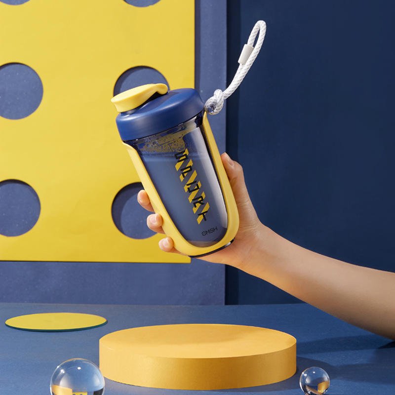 Leakproof Water Bottle 600ml Portable Protein Powder Shaker Bottle With Stainless Steel Mixer Ball - photo 2