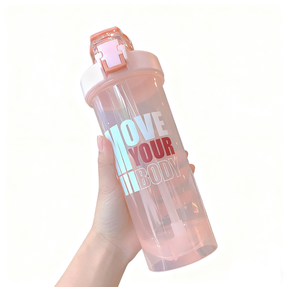 Wholesale 800ML Pink BPA-Free Plastic Gym Fitness Straw Protein for Shaker Bottle - photo 4