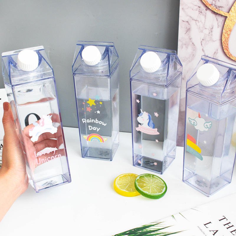 Creative Design 1000ml Large Bpa Free Clear Plastic Milk Carton Water Bottle With Custom Printing - photo 2