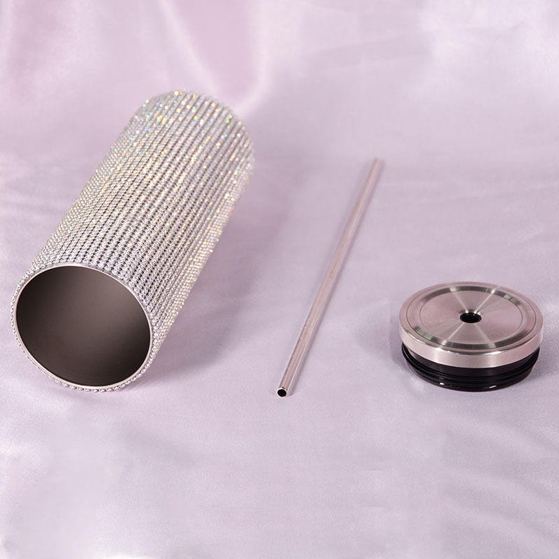 16oz Double Wall Bling Diamond Rhinestone Crystal Coffee Tea Tumbler With Lid and Straw - photo 4