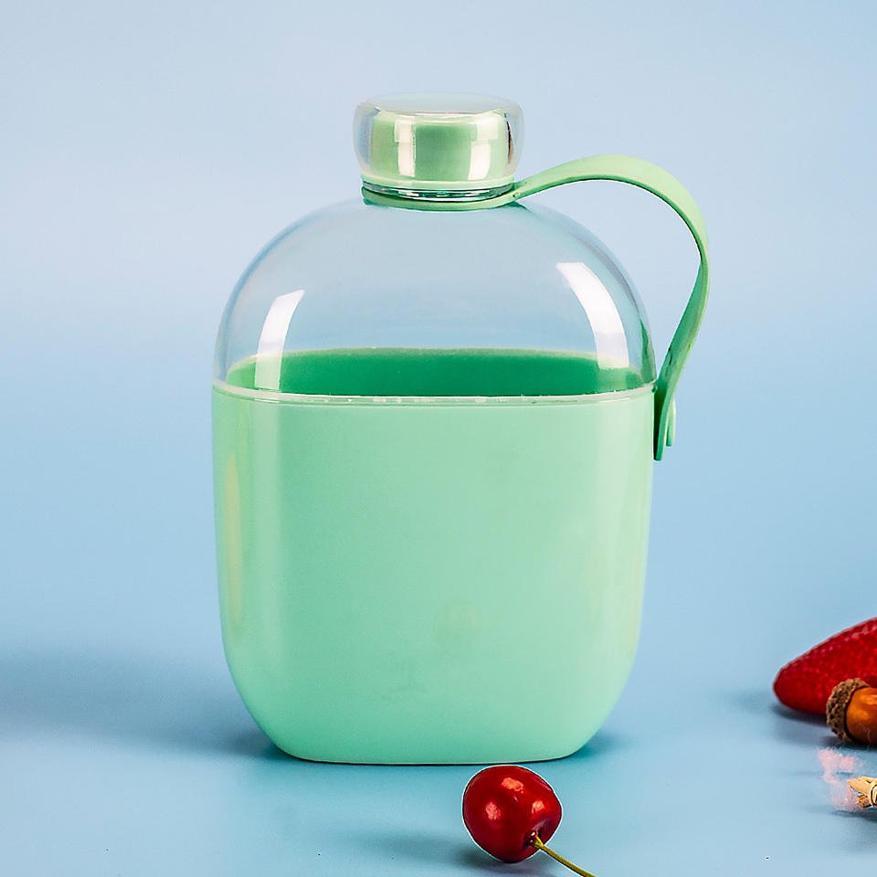 750ml Eco Friendly Portable Transparent Square Shaped Flat Plastic Water Bottle With Sleeve - photo 4