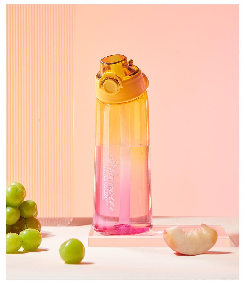 Custom 900ml Gradient Colors Plastic Tritan Air Flavored Water Bottle With Flavor Pod - photo 3