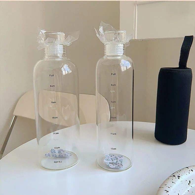 500ml 700ml Clear Plastic Fruit Water Bottle with Scale - photo 2