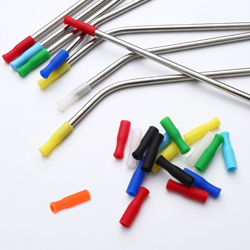 8mm 6mm Eco-Friendly Silicone Straw Tips and Cover for Extra Wide Stainless Steel Straws-Bar Accessories - photo 4