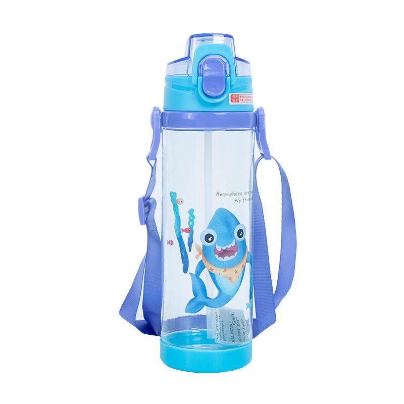 700ml Kids Cartoon School Student Portable Leak Proof Bpa Free Plastic Water Bottle With Straw Strap - photo 5
