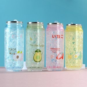 Personalisierte kreative doppelwandige Kunststoff Acryl Sublimation Cola Bier Pop Dose Becher mit faltbaren Strohhalmen