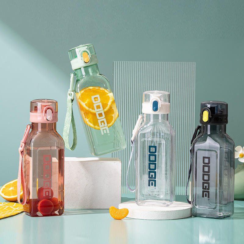 Wholesale Custom Logo Plastic Drink Bottle 1000ml 1L Water Safe Square Cup Splash Proof for Cycling