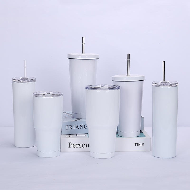 Custom 20oz Metal Tumbler Flat Edge Straw Eco-Glitter Sublimation Design ODM Model 12oz Capacity Vacuum Cold Accessory - photo 3