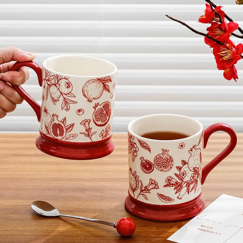 Premium Vintage Ceramic Mug 400Ml Couple Coffee Tea Wine Beer Wedding Mid Autumn Festival Gift Luxury Retro Home Cup - photo 4