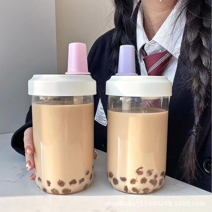 Large Capacity 500ml 850ml Bubble Tea Reusable Plastic Cup With Lid and Straw - photo 4