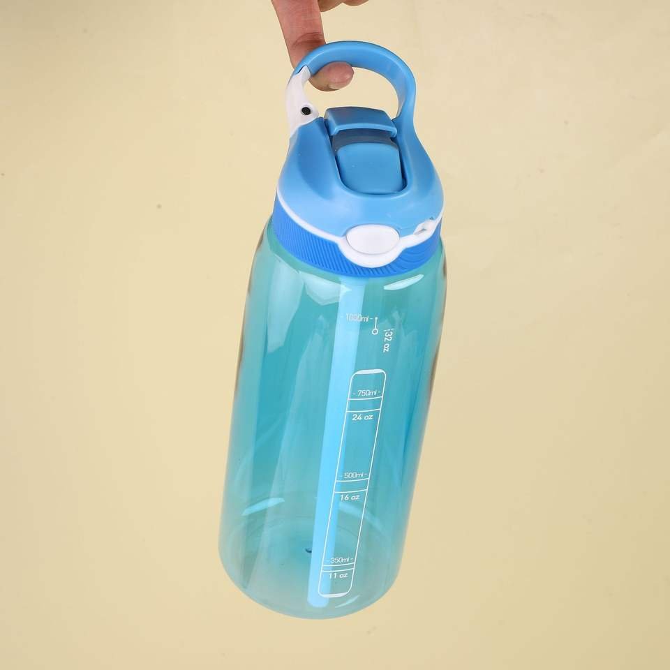 1L Tritan Kids Water Bottle BPA Free Leakproof With Straw Non Toxic Cute Animal Design - photo 3