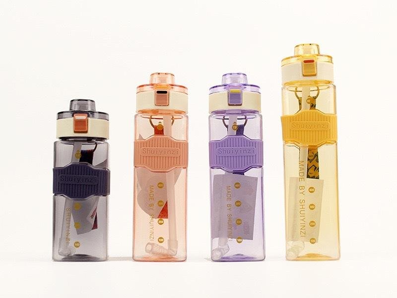 550ml 720ml 900ml Square Portable Clear Outdoor Sport Plastic Drinking Water Bottle With Straw - photo 5