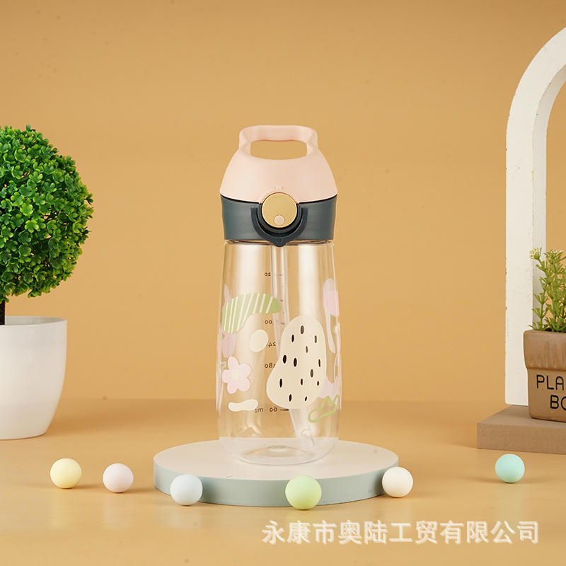 Tritan 500ml Portable Cute Bpa Free Kids Drink School Plastic Water Bottle With Straw Cartoon Image - photo 3