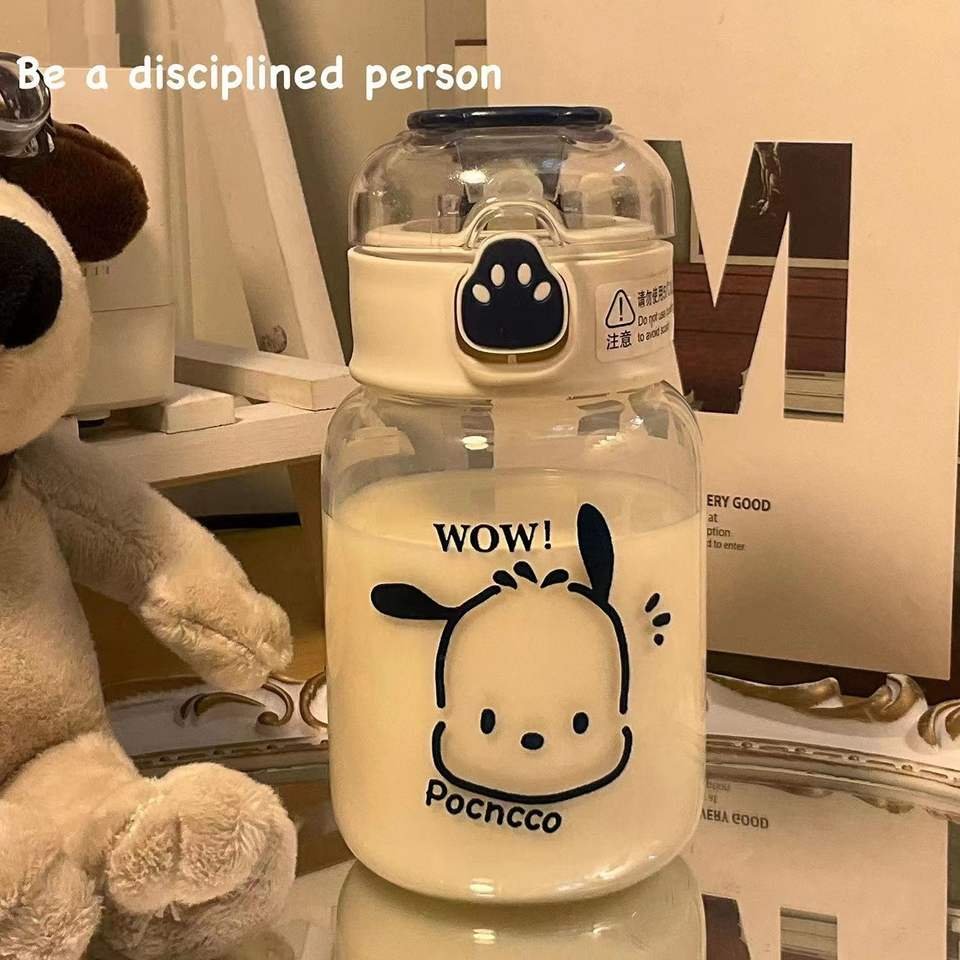 500ml Cute Kawaii Clear Kids Girl Plastic Water Bottle With Straw Cartoon Image - photo 3