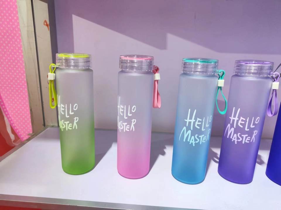 480ml Portable Simple Bpa Free Colorful Sport Outdoor Frosted Plastic Water Bottle With Strap - photo 2