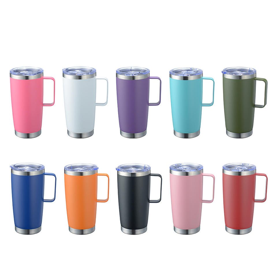 Wholesale Bulk Customized 20 Oz 600ml Stainless Steel Vacuum Tumbler with Handle Insulated Cold Hot Drink Coffee Tea Cup