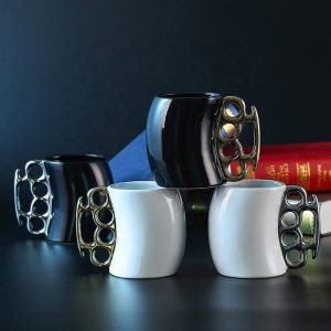 Mug à café en céramique poing américain personnalisé créatif 300ml 400ml avec poignée
