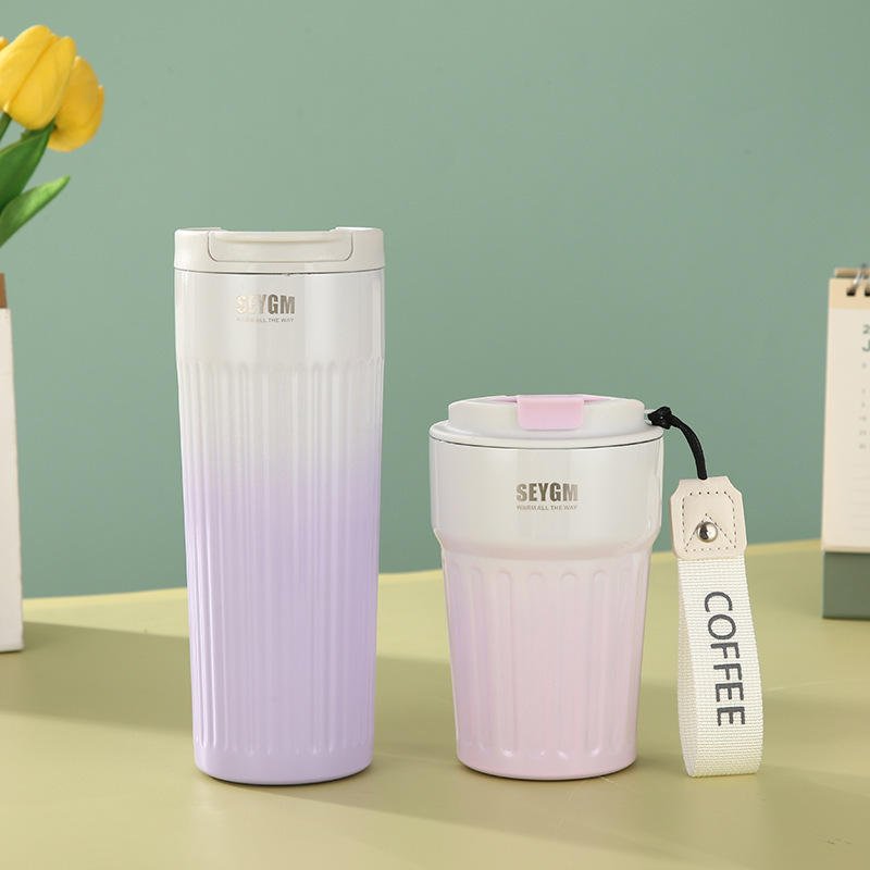 Cute 400ml Gradient Color Summer Last Blast Classic Insulated Stainless Steel Car Tumbler for Girls - photo 4
